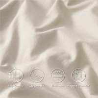 Bedsure 100 Cotton Sheets King Size Soft Percale Sheets 4 Pieces Beige Sheet Set Breathable Cooling King Sheets Cotton Bed