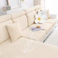 Smiry Waterproof Couch Cushion Covers Stretch Jacquard Thick Sofa Cushion Covers Washable Seat Cover Slipcover Elastic Furnitu