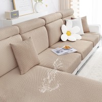 Smiry Waterproof Couch Cushion Covers Stretch Jacquard Thick Sofa Cushion Covers Washable Seat Cover Slipcover Elastic Furnitu