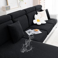 Smiry Waterproof Couch Cushion Covers Stretch Jacquard Thick Sofa Cushion Covers Washable Seat Cover Slipcover Elastic Furnitu