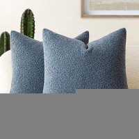 Foindtower Pack Of 2 Curly Faux Fur Decorative Throw Pillow Covers Soft Neutral Plush Cushion Case With Zipper Cozy Modern Pill