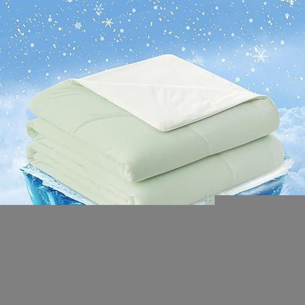 Cozy Bliss Cooling Comforter King Size  Cooling Blankets For Hot Sleepers And Night Sweats  Light Mint Green White Summer Comforter For King Size Bed  Breathable Soft Lightweight Silk Smooth