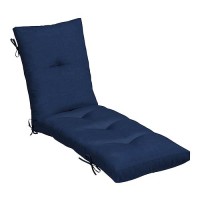 Arden Selections Outdoor Plush Modern Tufted Chaise Cushion  76 X 22  Water Repellent  Fade Resistant  Tufted Cushion For Chaise Lounger 76 X 22  Sapphire Blue Leala