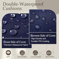 Downluxe Outdoor Deep Seat Cushions Set  Waterproof Memory Foam Patio Furniture Cushions With Zipper For Outdoor Chair Sofa  24