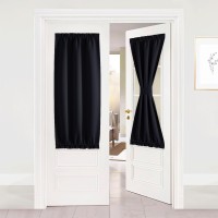 Nicetown Blackout Door Window Curtain For Privacy Rod Pocket Thermal Insulated French Door Curtains For Bedroom Living Room Do