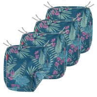 Porch Shield Outdoor Cushion Slipcovers Patio Chair Seat Cushion Covers Set 4 Waterproof Fade Resistant 24 X 24 X 4 Inch Palm L