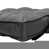 Qilloway Indoor/Outdoor Chaise Lounge Cushion With Ties Replacement Patio Cushions For Lawn Pool. (Dark Grey)