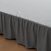 Xuan Dian Bed Skirt Queen Size Ruffled Bed Skirt With Split Corners 12 Inch Drop Dust Ruffle Bed Skirt With Platform Gray