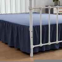 Xuan Dian Bed Skirt Twin Size Ruffled Bed Skirt With Split Corners 14 Inch Drop Dust Ruffle Bed Skirt With Platform Blue