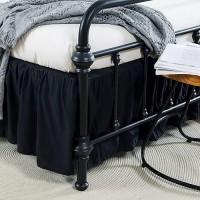 Xuan Dian Bed Skirt Queen Size Ruffled Bed Skirt With Split Corners 12 Inch Drop Dust Ruffle Bed Skirt With Platform Black