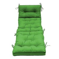 Qilloway Indoor/Outdoor Chaise Lounge Cushion With Ties Replacement Patio Cushions For Lawn Pool. (Green)