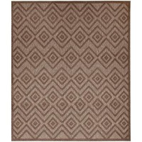 Nourison Versatile Modern Indoor/Outdoor Brown 8' X 10' Area Rug  Easy Cleaning  Non Shedding  Bed Room  Living Room  Dining Room  Backyard  Deck  Patio (8X10)