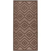 Nourison Versatile Modern Indoor/Outdoor Brown 2' X 4' Area Rug  Easy Cleaning  Non Shedding  Bed Room  Living Room  Dining Room  Backyard  Deck  Patio (2X4)