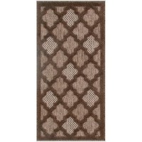 Nourison Easy Care Modern Indoor/Outdoor Brown 2' X 4' Area Rug  Easy Cleaning  Non Shedding  Bed Room  Living Room  Dining Room  Backyard  Deck  Patio (2X4)