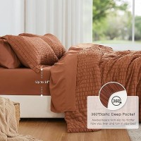 Loves Cabin Seersucker Terracotta Twin Xl Comforter Set 5 Pieces Twin Xl Bed In A Bag All Season Twin Xl Bedding Sets With Co