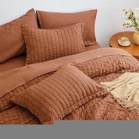 Loves Cabin Seersucker Terracotta Twin Xl Comforter Set 5 Pieces Twin Xl Bed In A Bag All Season Twin Xl Bedding Sets With Co