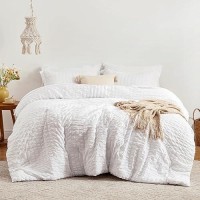 Loves Cabin Seersucker White California King Comforter Set 7 Pieces California King Bed In A Bag All Season Bedding Sets With