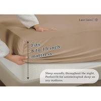 Lane Linen Full Fitted Sheet Only 4 Way Stretch Knitted Deep Pocket Full Bottom Sheet Fits Upto 16 Mattress No Flat Sheet