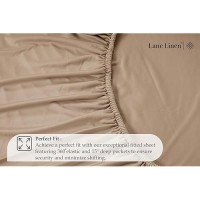 Lane Linen Full Fitted Sheet Only 4 Way Stretch Knitted Deep Pocket Full Bottom Sheet Fits Upto 16 Mattress No Flat Sheet