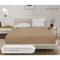 Lane Linen Full Fitted Sheet Only 4 Way Stretch Knitted Deep Pocket Full Bottom Sheet Fits Upto 16 Mattress No Flat Sheet