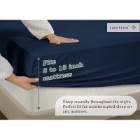 Lane Linen Queen Fitted Sheet Only 4 Way Stretch Knitted Deep Pocket Queen Bottom Sheet Fits Upto 16 Mattress No Flat She