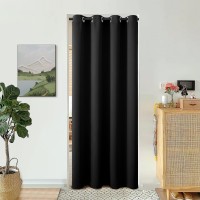 Bgment Black Door Curtain 80 Inch Length For Doorway Bedroom Closet Curtain Privacy Thermal Insulated Blackout Grommet Room Di