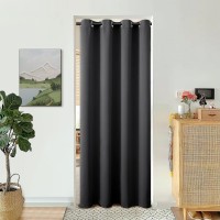 Bgment Dark Grey Door Curtain 80 Inch Length For Doorway Bedroom Closet Curtain Privacy Thermal Insulated Blackout Grommet Roo