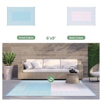 Genimo Outdoor Rug Waterproof 6 X 9 For Patio Foldable Reversible Plastic Straw Carpet For Porch Outside Area Mat For Rv De