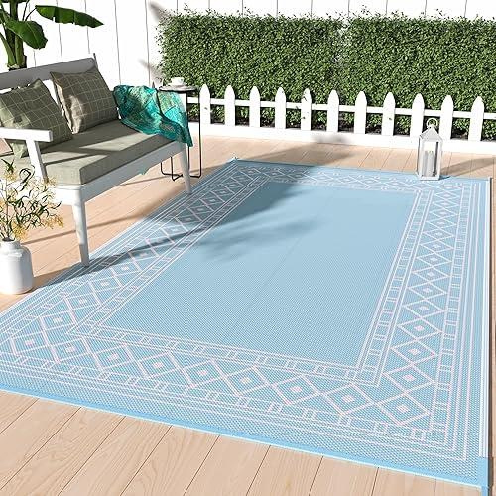 Genimo Outdoor Rug Waterproof 6 X 9 For Patio Foldable Reversible Plastic Straw Carpet Outside Area Mat For Patios Rv Deck