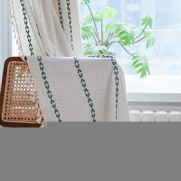 Deeprove Emerald Green Boho Curtains 96 Inches Long For Bedroom Living Room  Vintage Bohemian Embroidery Cotton Striped Linen Country Tassel Window Treatments Christmas Decor  W52 X L96  1 Panel