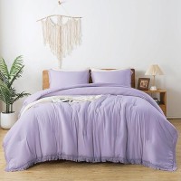 Andency California King Comforter Set Lavender - Purple 3 Pieces Cal King Boho Lightweight Bedding Comforter Sets  Oversized All Season Tassel Soft Fluffy Bed Set (104X96In Comforter & 2 Pillowcases)