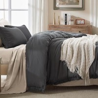 Andency California King Comforter Set Dark Grey - 3 Pieces Cal King Boho Lightweight Bedding Comforter Sets  Oversized All Season Tassel Soft Fluffy Bed Set (104X96In Comforter & 2 Pillowcases)