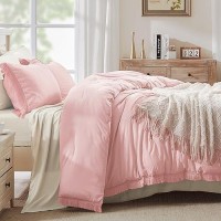 Andency Pink Comforter Set California King For Girls  Boho Women Tassel Lightweight Bedding Comforter Sets  3 Pieces All Season Soft Fluffy Fringe Bed Set (104X96In Comforter & 2 Pillowcases)