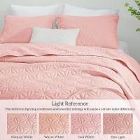 Whale Flotilla Twin Size Quilt Bedding Set Soft Blush Pink Twin Xl Quilts Bedspreads For All Seasons Lightweight Geometric Sta