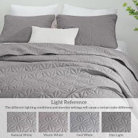 Whale Flotilla California King Bedding Set Soft Light Grey Oversized King Quilts Bedspreads For All Seasons Lightweight Geomet