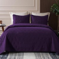 Whale Flotilla California King Bedding Set Soft Dark Purple Oversized King Quilts Bedspreads For All Seasons Lightweight Geome