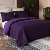 Whale Flotilla California King Bedding Set Soft Dark Purple Oversized King Quilts Bedspreads For All Seasons Lightweight Geome