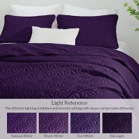 Whale Flotilla California King Bedding Set Soft Dark Purple Oversized King Quilts Bedspreads For All Seasons Lightweight Geome