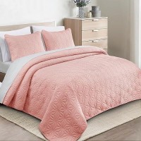 Whale Flotilla California King Bedding Set Soft Blush Pink Oversized King Quilts Bedspreads For All Seasons Lightweight Geomet