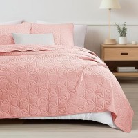 Whale Flotilla California King Bedding Set Soft Blush Pink Oversized King Quilts Bedspreads For All Seasons Lightweight Geomet