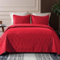 Whale Flotilla California King Bedding Set Soft Bright Red Oversized King Quilts Bedspreads For All Seasons Lightweight Geomet