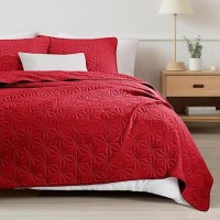 Whale Flotilla California King Bedding Set Soft Bright Red Oversized King Quilts Bedspreads For All Seasons Lightweight Geomet