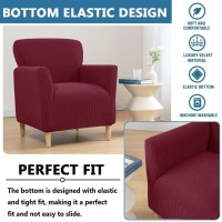 Single Armchair Cover Stretch Club Chair Covers Slipcover Spandex Jacquard 1 Pieces Armchair Couch Sofa Cover With Elastic Bottom,Anti-Slip Living Room Furniture Protectors Washable ( Color : #27 )