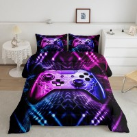 Castle Fairy Teens Gamepad Comforter Set Modern Gamer Reversible Down Comforter Twin Size For Kids Boys Children Youth Video Gam