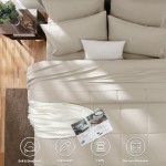 Cozylux King Size Comforter Sets 7 Pieces Bed In A Bag Set Beige Bedding Sets King With All Season Quilted Comforter Flat Sh