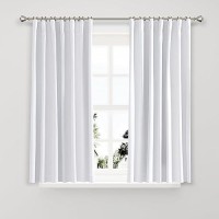 Joywell Linen 100% Blackout Curtains 92 Inches Length Long  Rod Pocket/Back Tab/Hook Belt/Clip Rings Pinch Pleated Thermal Insulated Drapes For Bedroom Living Room (2 Panels W52 X L92  White)