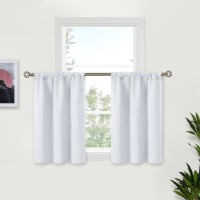 Bgment Short Curtains 36 Inches Length For Kitchen Bathroom Window Rod Pocket 34 Inch Width Thermal Insulated Drapes For Basem