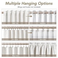 Natural Linen Blackout Curtains For Bedroom 84 Inch Length 2 Panels Set Back Tab Cream Colored Neutral Farmhouse Living Room Dar