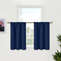 Bgment Short Curtains Blackout 36 Inches Length For Basement Window Rod Pocket 34 Inch Width Room Darkening Drapes For Kitchen