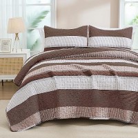 Andency California King Quilt Set - Brown Lightweight Soft Quilt Cal King - Coffee Bedspread California King Size - Bedding Coverlet For All Seasons (Includes 1 Quilt  2 Pillow Shams)